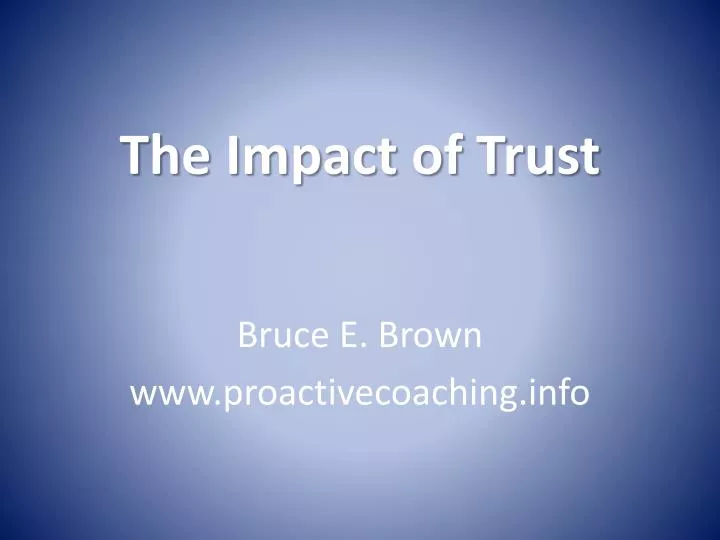 the impact of trust n.