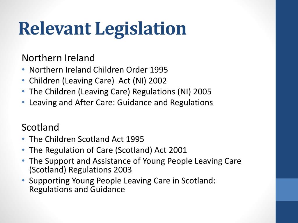 PPT Legislative Provisions for Aftercare in Northern Ireland and