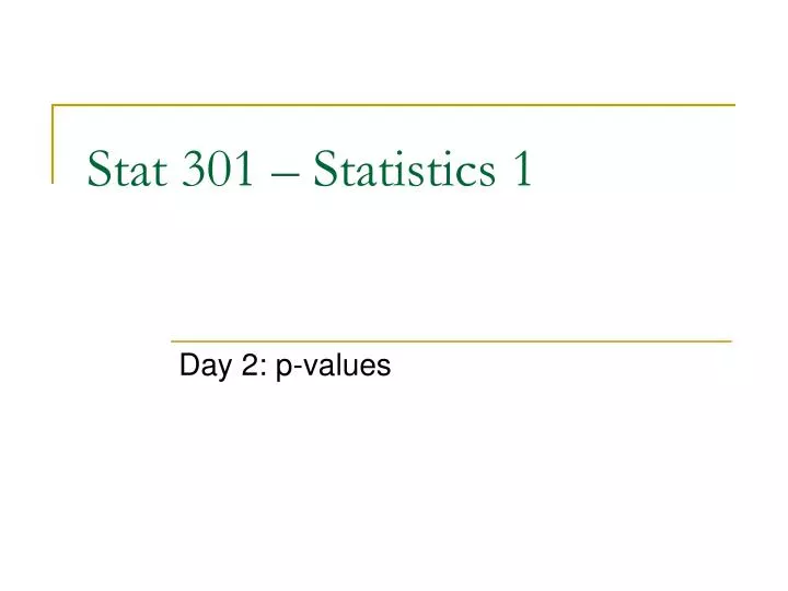 stat 301 statistics 1 n.
