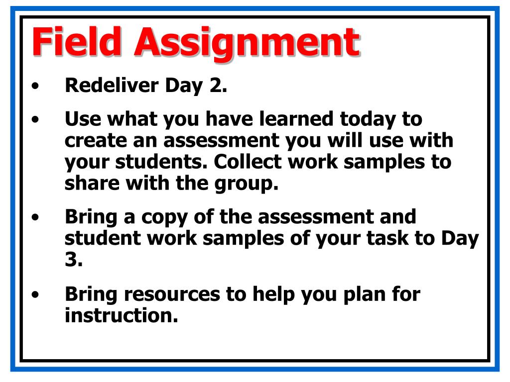 field assignment definition