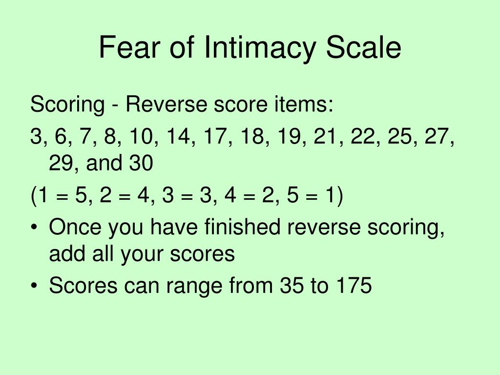 Fear Of Intimacy Test