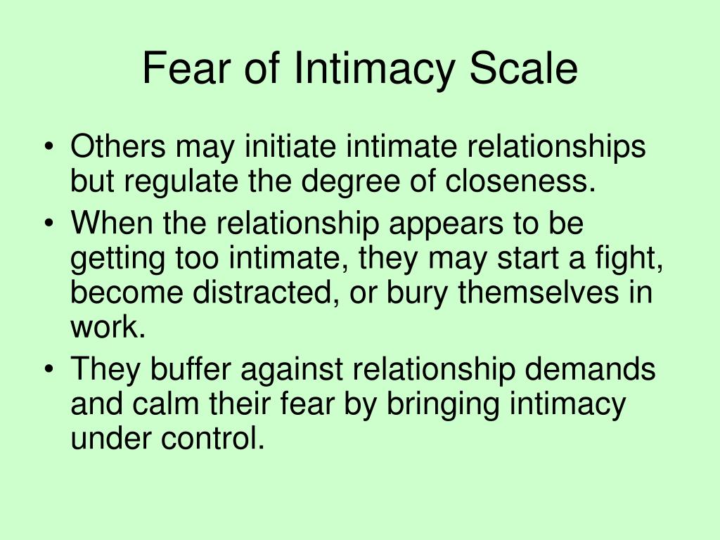 Fear Of Intimacy Test Analysis