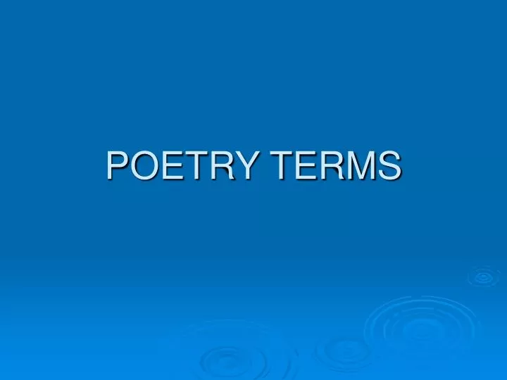 PPT - POETRY TERMS PowerPoint Presentation, free download - ID:988723