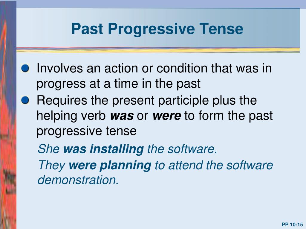 Past progressive form
