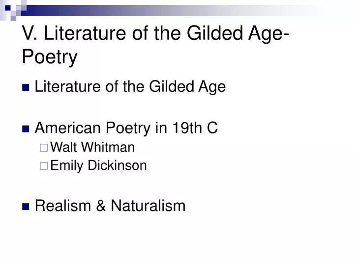 v literature of the gilded age poetry n.