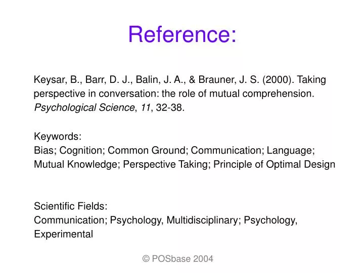 how do you reference in a powerpoint presentation