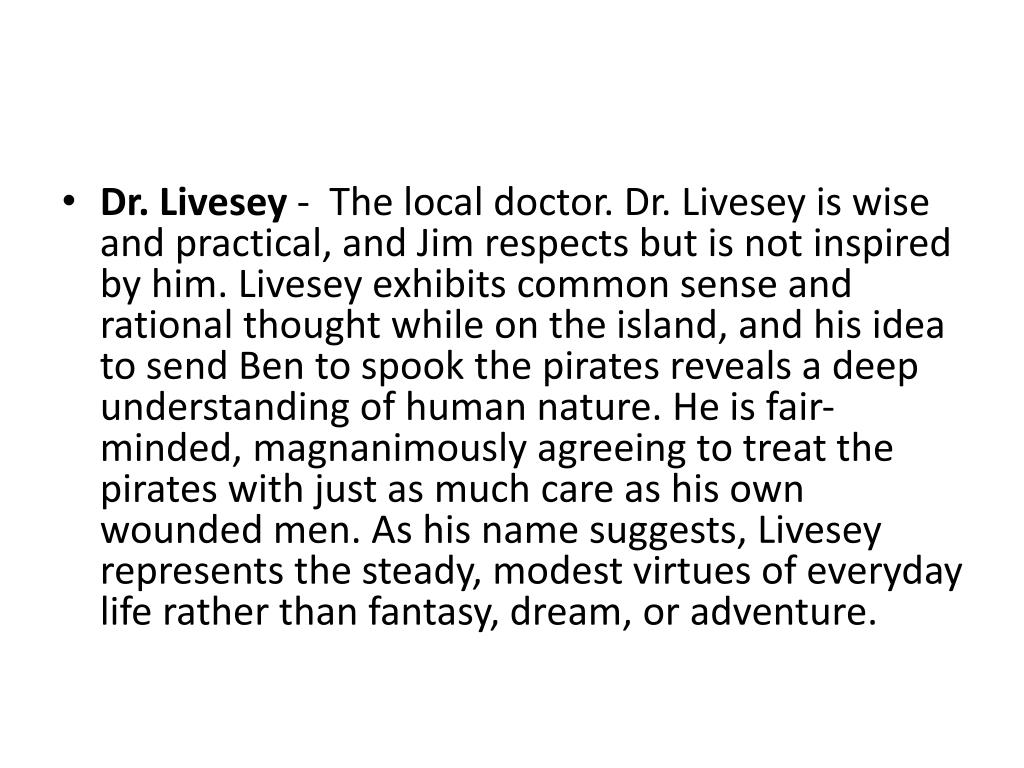 Top more than 65 dr livesey character sketch best  seveneduvn