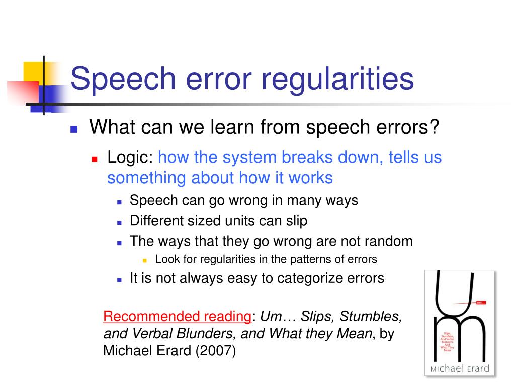 speech errors psychology definition