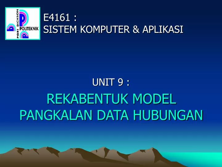 PPT - REKABENTUK MODEL PANGKALAN DATA HUBUNGAN PowerPoint 