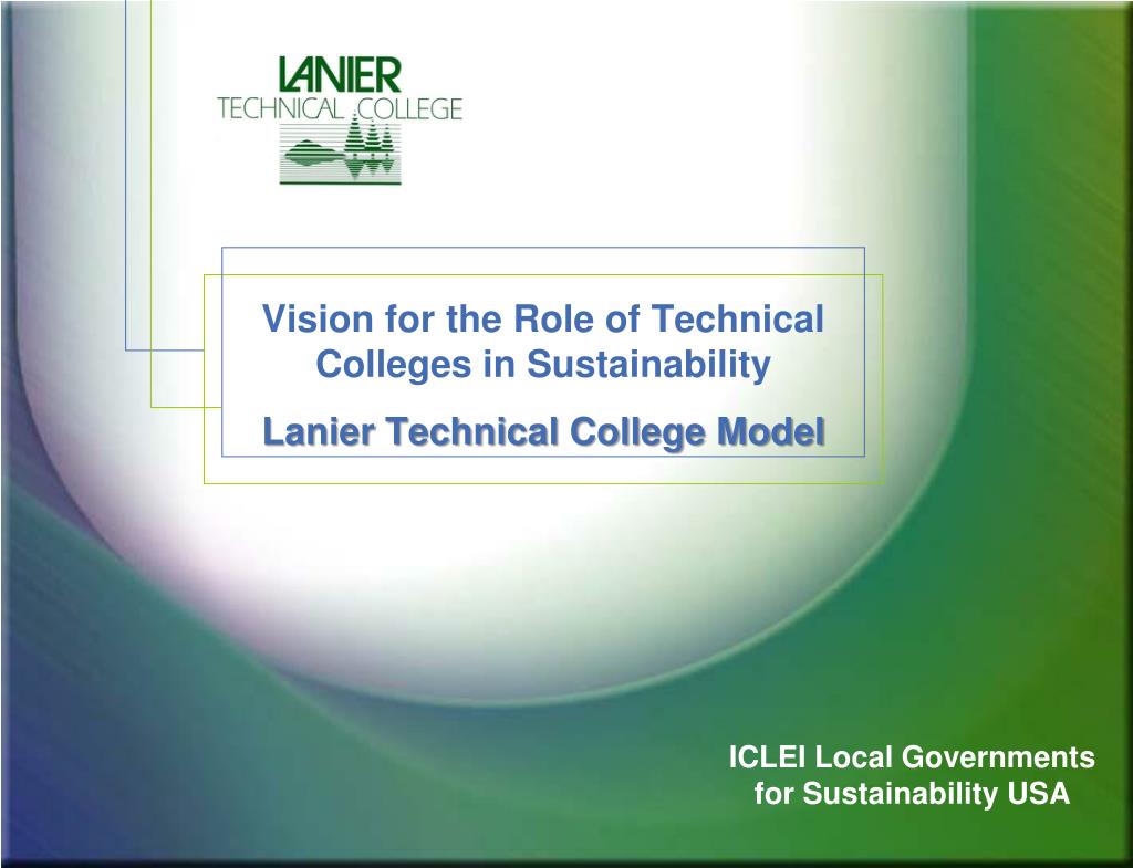 PPT Vision for the Role of Technical Colleges in Sustainability