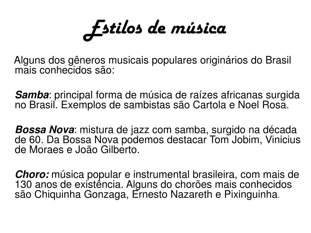 PPT - Conceito e história da música brasileira PowerPoint