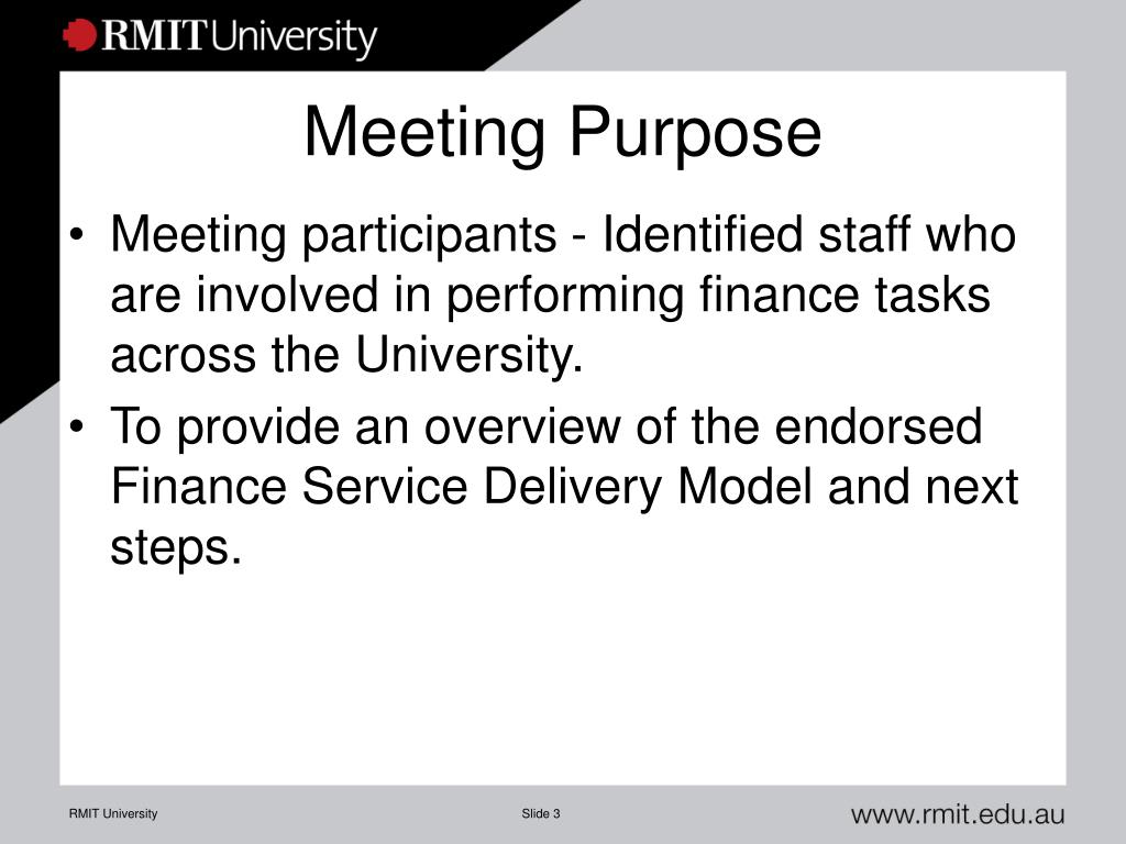 Sample Purpose Of Meeting