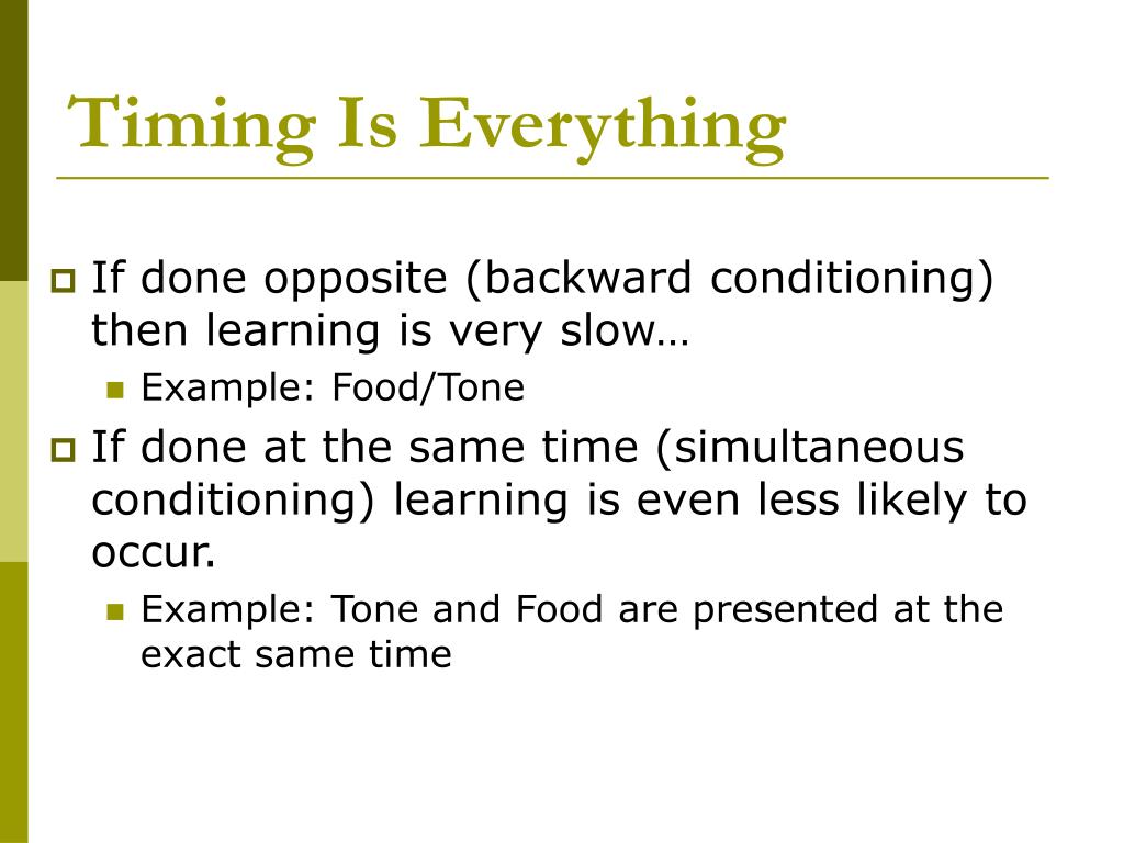 backward conditioning example