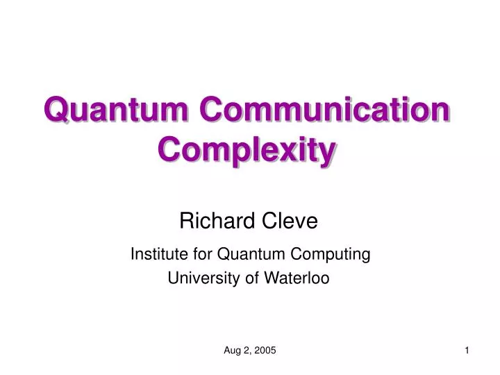 quantum communication presentation