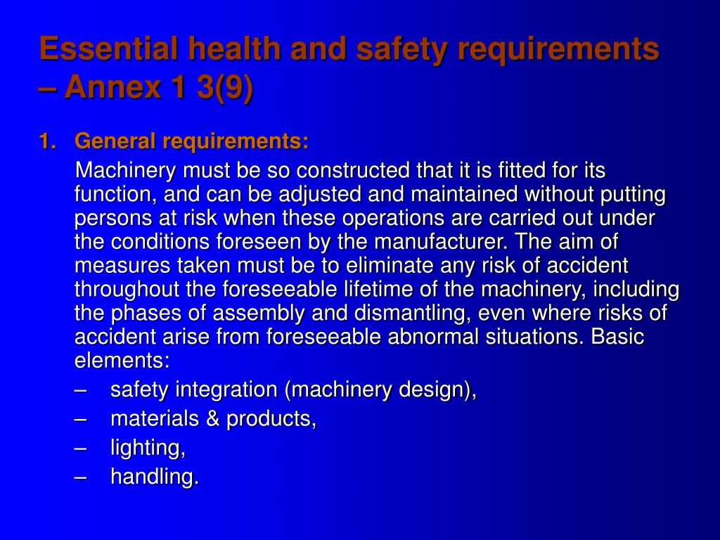 machinery safety directive