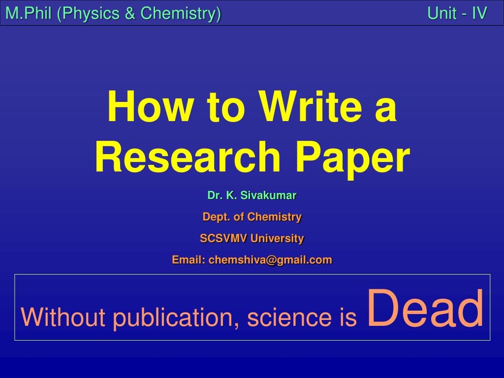 PPT - How to Write a Research Paper PowerPoint Presentation, free