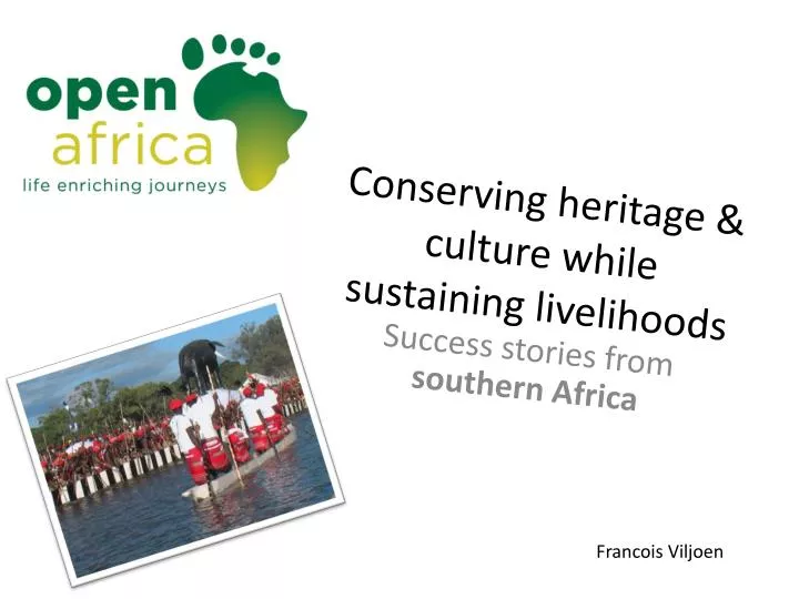 PPT Conserving heritage & culture while sustaining livelihoods