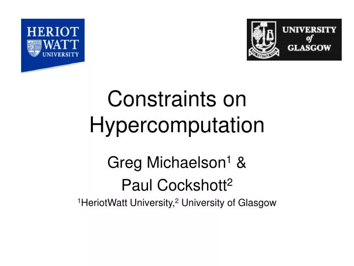 constraints on hypercomputation n.