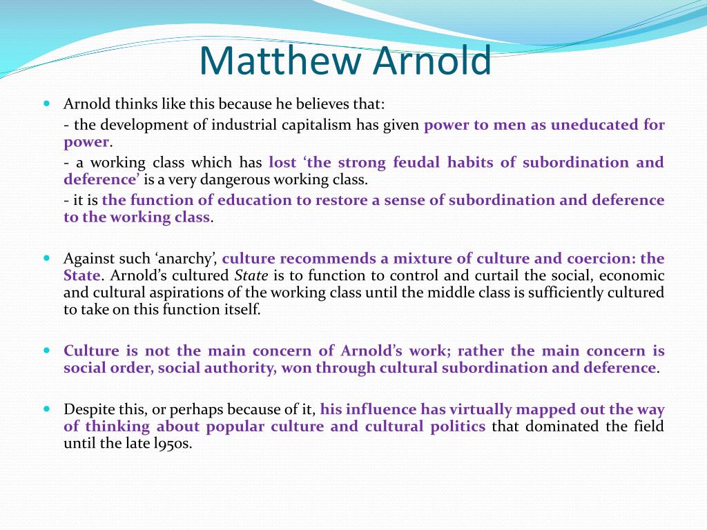 matthew arnold view on culture