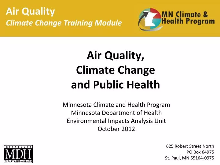air quality climate change and public health n.