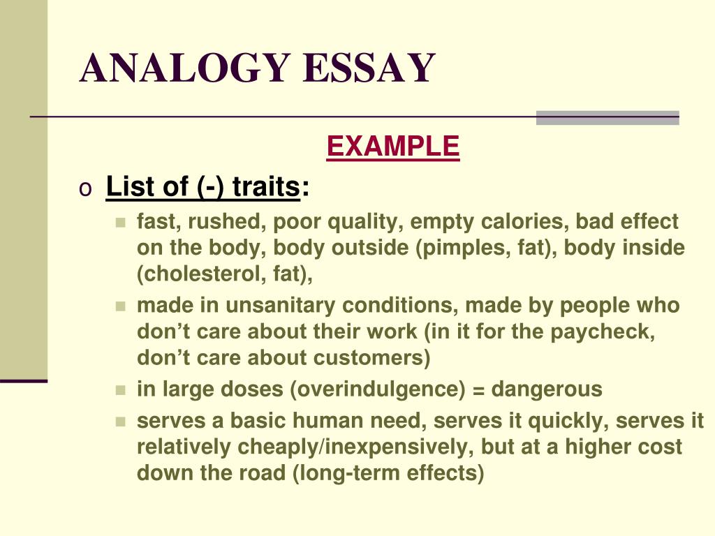 essay questions about analogy