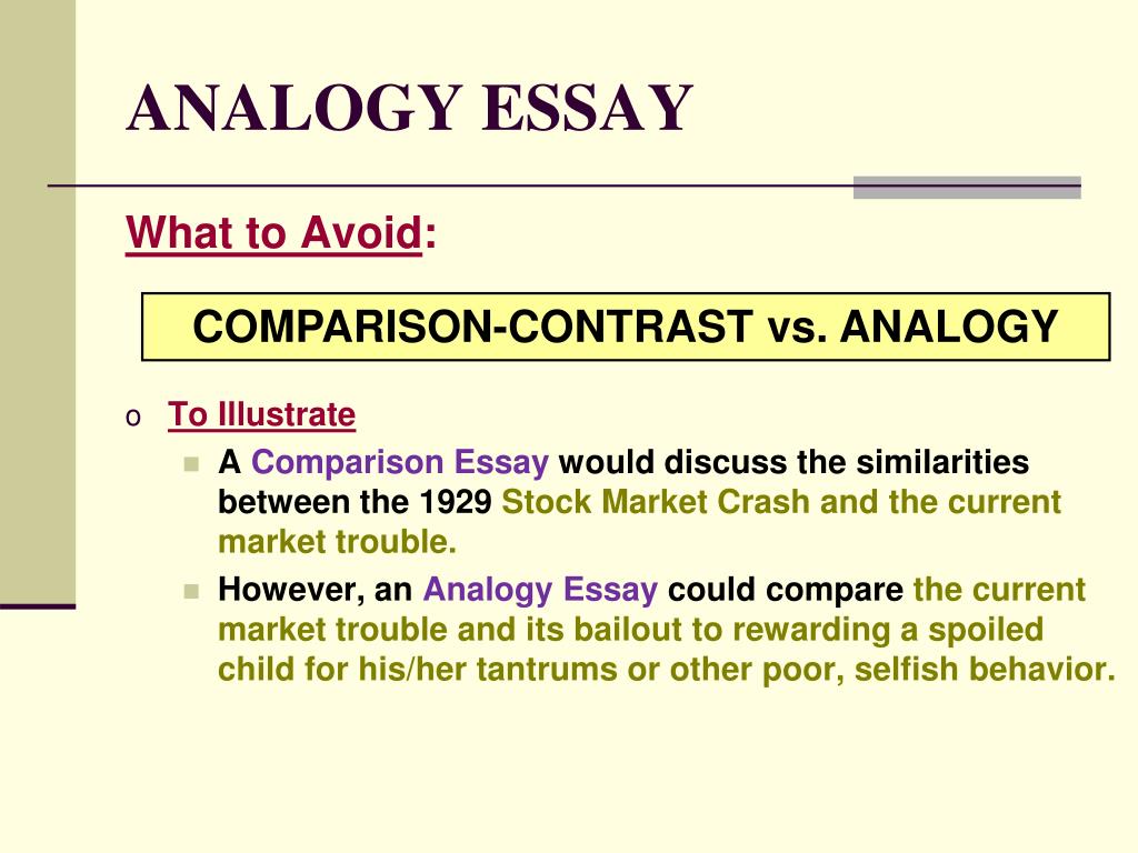 analogy essay questions