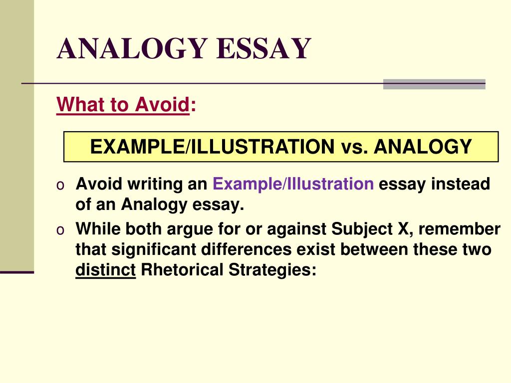 analogy examples for essay