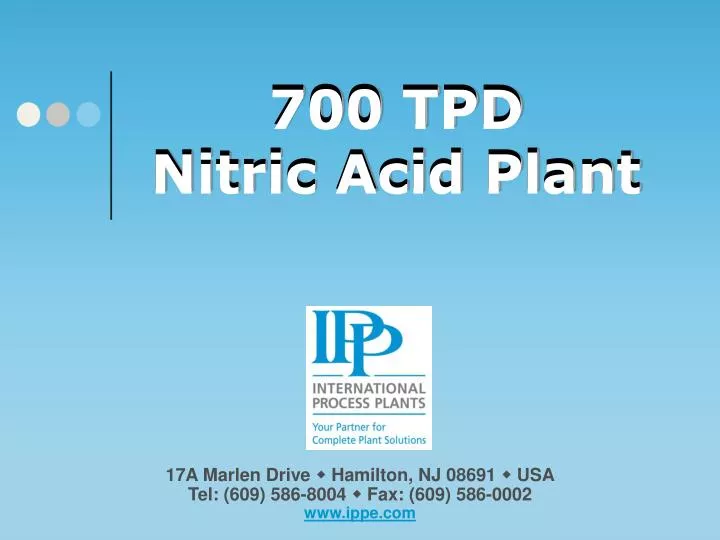 700 tpd nitric acid plant n.
