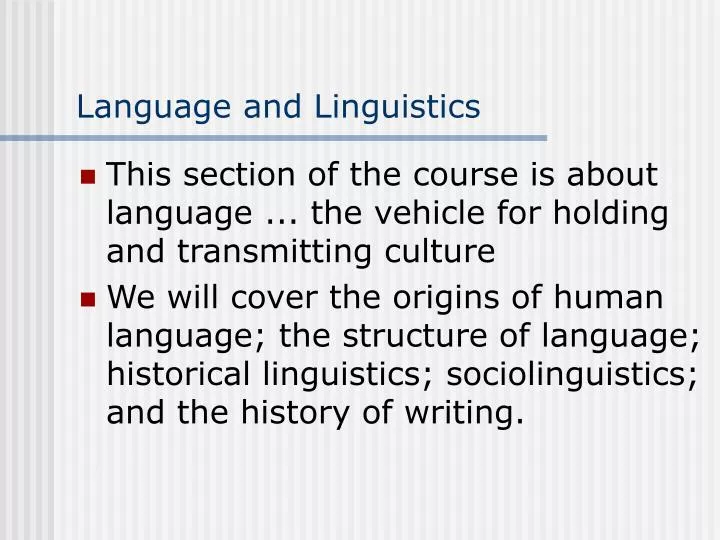 language and linguistics n.