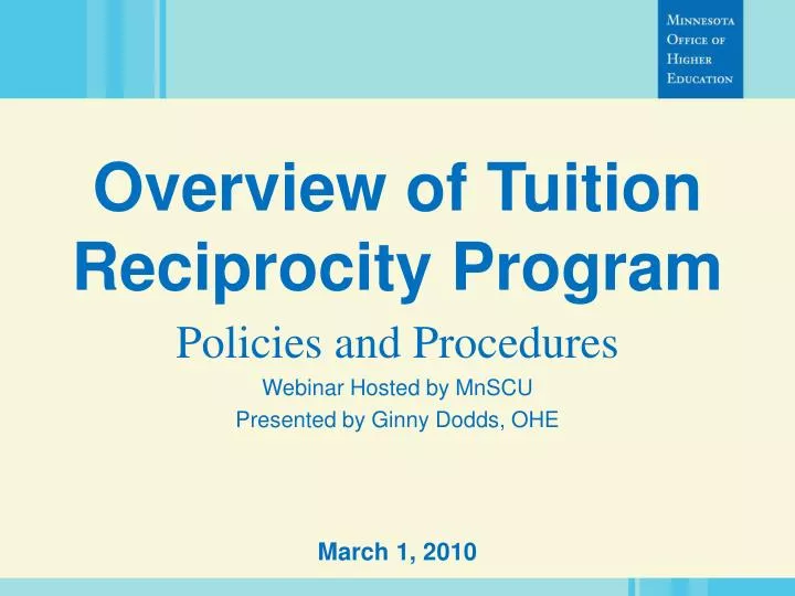 PPT Overview of Tuition Reciprocity Program PowerPoint Presentation